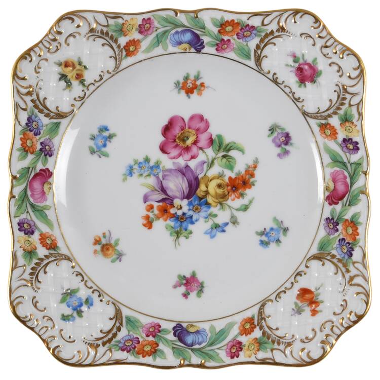 Dresdner Art (Smooth) Square Salad Plate by Schumann - Bavaria