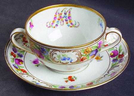 Maria Antoinette Flat Bouillon Cup & Saucer
