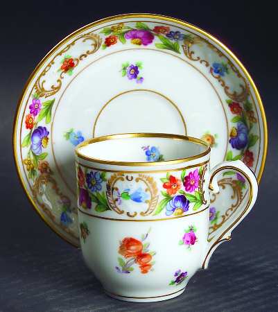 Dresdner Art (Smooth) Flat Demitasse Cup & Saucer Set