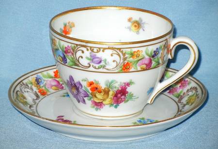 Dresdner Art (Smooth) Flat Demitasse Cup & Saucer Set