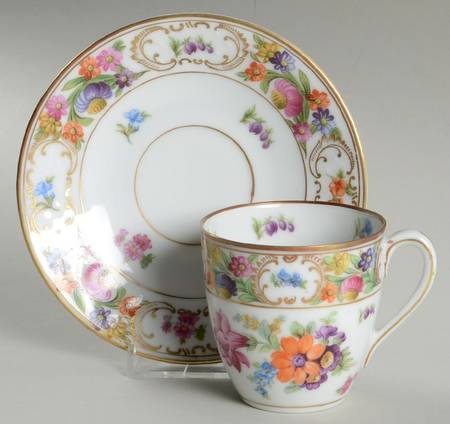 Dresdner Art (Smooth) Flat Demitasse Cup & Saucer Set
