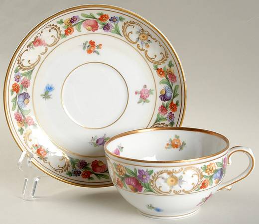 Dresdner Art (Smooth) Flat Cup & Saucer Set by Schumann - Bavaria