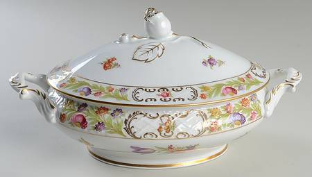 Empress Dresden Flowers Oval Covered Vegetable