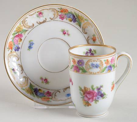 Empress Dresden Flowers Chocolate Cup & Saucer Set