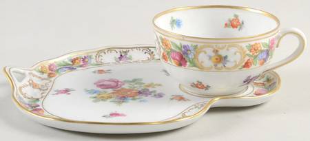 Empress Dresden Flowers Snack Plate & Cup Set