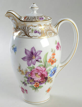 Empress Dresden Flowers Chocolate Pot & Lid