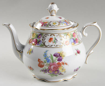 Empress Dresden Flowers Teapot & Lid