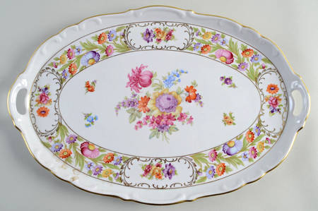 Empress Dresden Flowers Large Oval Tray