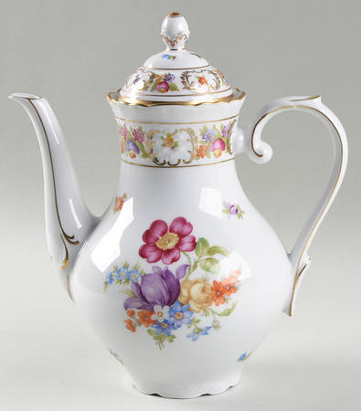 Empress Dresden Flowers Small Coffee Pot & Lid
