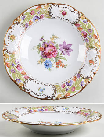 Empress Dresden Flowers 11" Round Vegetable Bowl