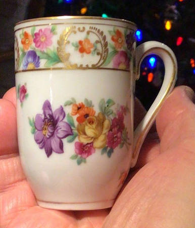 Empress Dresden Flowers Chocolate Cup