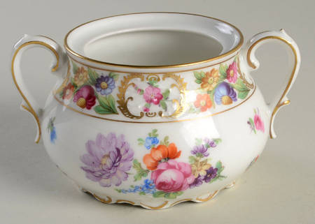 Empress Dresden Flowers Sugar Bowl No Lid