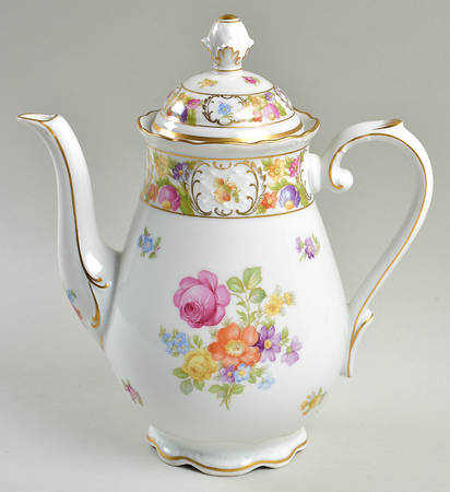 Empress Dresden Flowers Coffee Pot & Lid