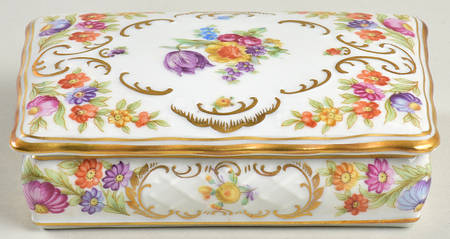 Empress Dresden Flowers Cigarette Box & Lid