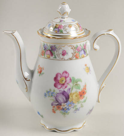 Empress Dresden Flowers Mini Coffee Pot & Lid