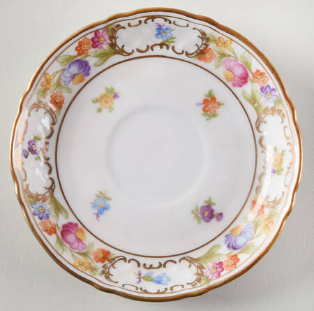 Empress Dresden Flowers Saucer for Footed Demitasse Cup
