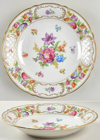 Empress Dresden Flowers 9" Shell Shaped Bowl