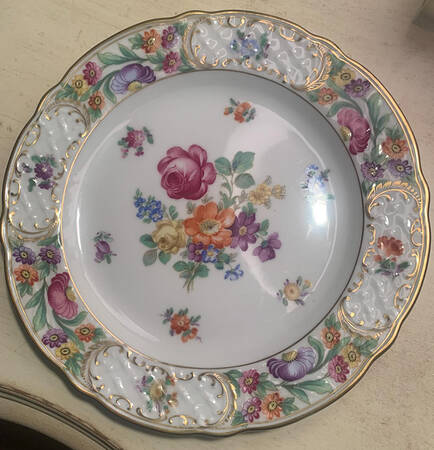 Empress Dresden Flowers Large Dinner Plate