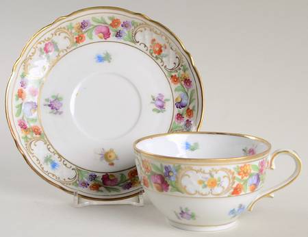 Empress Dresden Flowers Flat Cup & Saucer Set