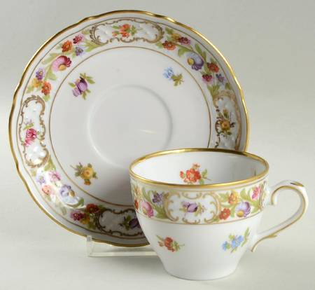 Empress Dresden Flowers Flat Cup & Saucer Set