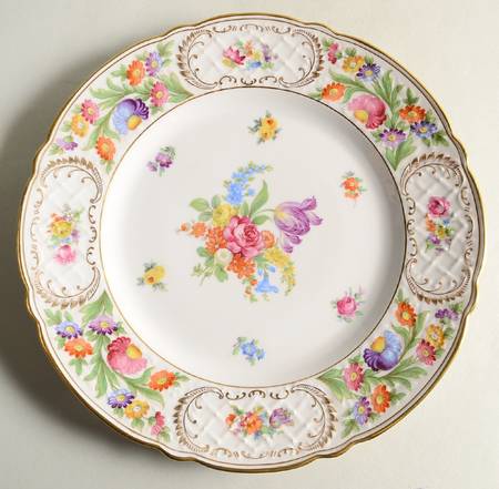 Empress Dresden Flowers Large Dinner Plate