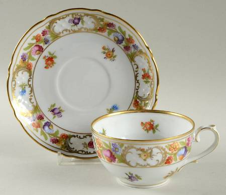 Empress Dresden Flowers Flat Cup & Saucer Set