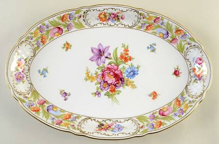 Empress Dresden Flowers 15" Oval Serving Platter