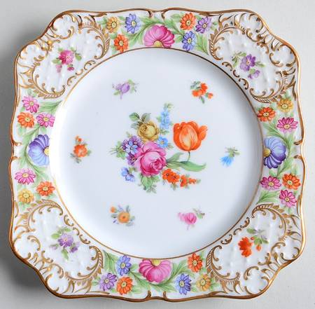 Empress Dresden Flowers Square Salad Plate