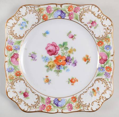 Empress Dresden Flowers Square Salad Plate