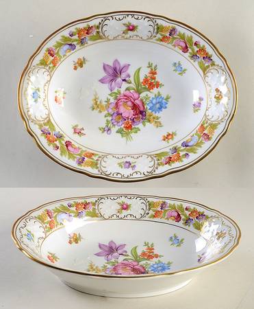 Empress Dresden Flowers 9" Oval Vegetable Bowl