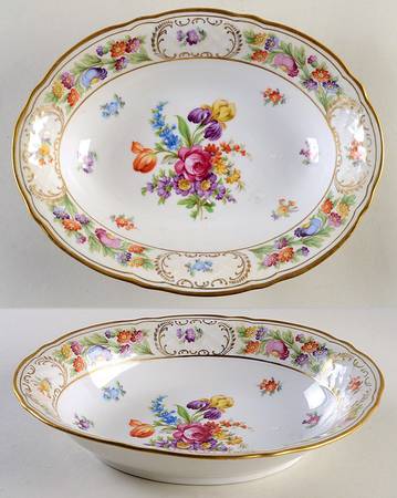 Empress Dresden Flowers 9" Oval Vegetable Bowl