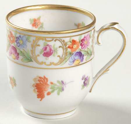 Empress Dresden Flowers Footed Demitasse Cup