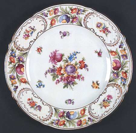 Empress Dresden Flowers Large Dinner Plate