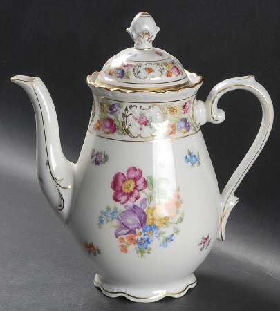 Empress Dresden Flowers Coffee Pot & Lid