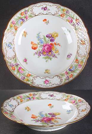 Empress Dresden Flowers Large Rim Soup Bowl