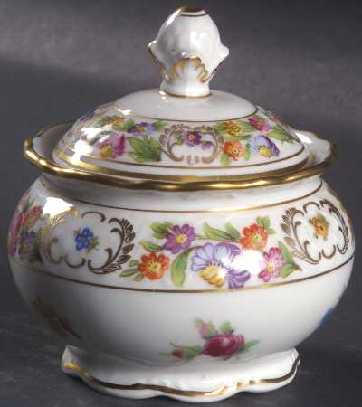 Empress Dresden Flowers Mini Sugar Bowl & Lid