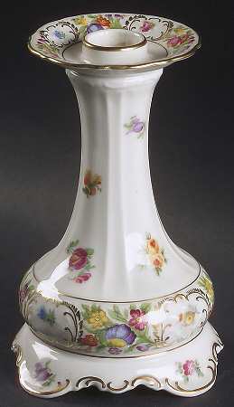 Empress Dresden Flowers 6" Candlestick