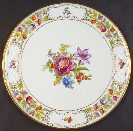 Empress Dresden Flowers Cake Plate