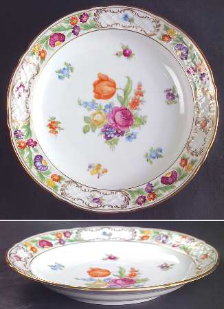 Empress Dresden Flowers Rim Soup Bowl