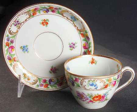 Empress Dresden Flowers Flat Cup & Saucer Set