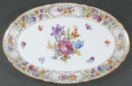 Empress Dresden Flowers 14" Oval Serving Platter