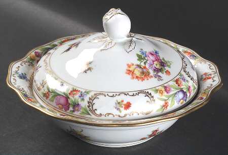 Empress Dresden Flowers Round Covered Vegetable