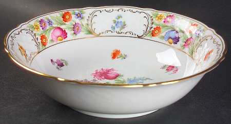 Empress Dresden Flowers 9" Round Vegetable Bowl