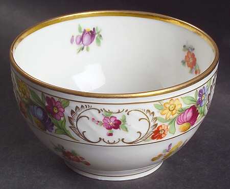 Empress Dresden Flowers Open Sugar Bowl