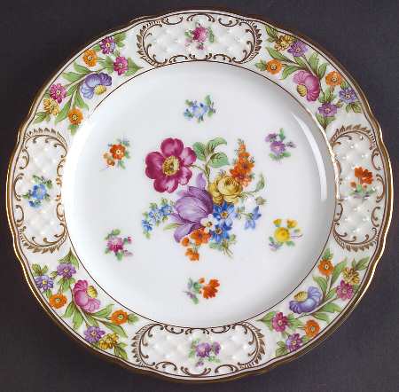 Empress Dresden Flowers Luncheon Plate