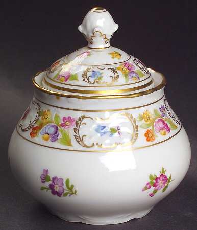 Empress Dresden Flowers Sugar Bowl & Lid