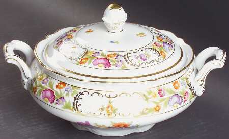 Empress Dresden Flowers Round Covered Vegetable
