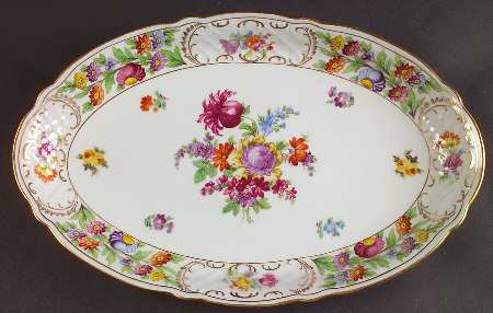 Empress Dresden Flowers 12" Oval Serving Platter
