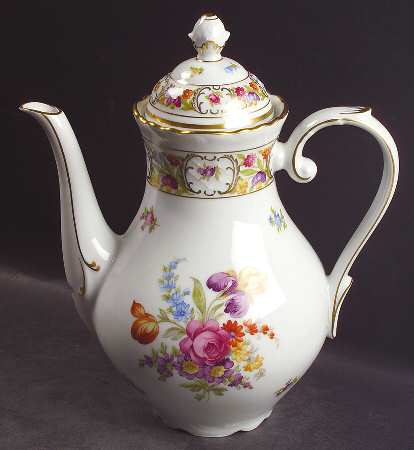 Empress Dresden Flowers Coffee Pot & Lid