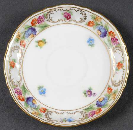 Empress Dresden Flowers Saucer for Flat Demitasse Cup